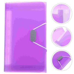 Paper Organizer Bill Folder Portable File Document Receipt Purple Accordion Binder Office