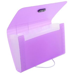 Paper Organizer Bill Folder Portable File Document Receipt Purple Accordion Binder Office